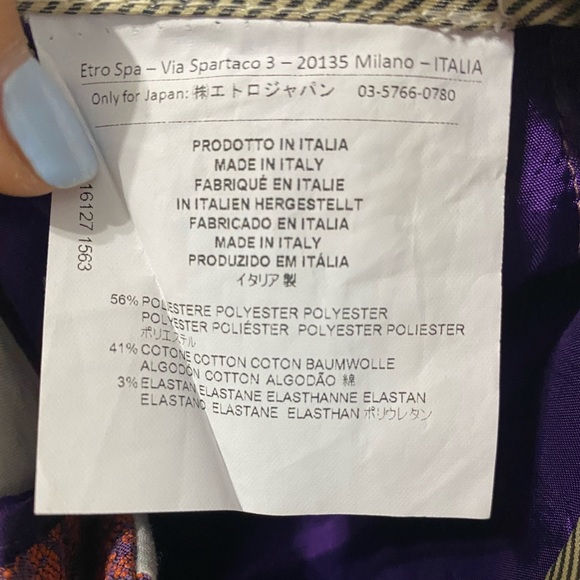 Etro multicolor Cropped Slim Fit Pants - Picture 3 of 6